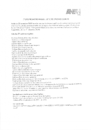 LISTE DES ETUDES PROMOTIONNELLES : listing