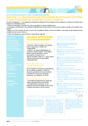 Diagnostic des pratiques RH en matière de maintien dans l'emploi et plan d'actions