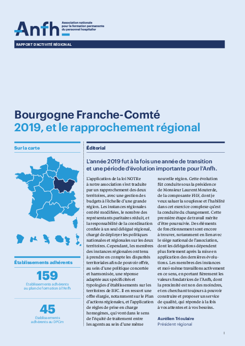 Rapport d'activité 2019 - Bourgogne / Franche-comté