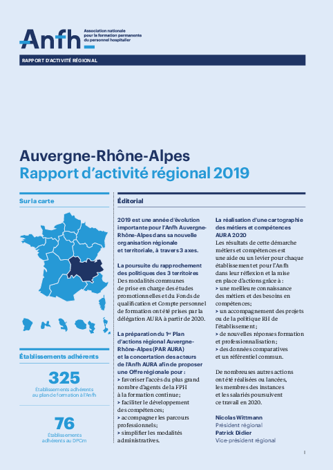 Rapport d'activité 2019 - Auvergne - Rhône - Alpes