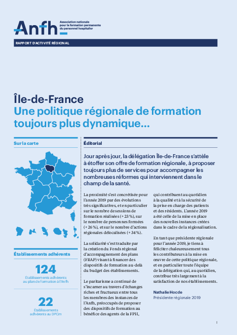 Rapport d'activité 2019 - Ile-de-France